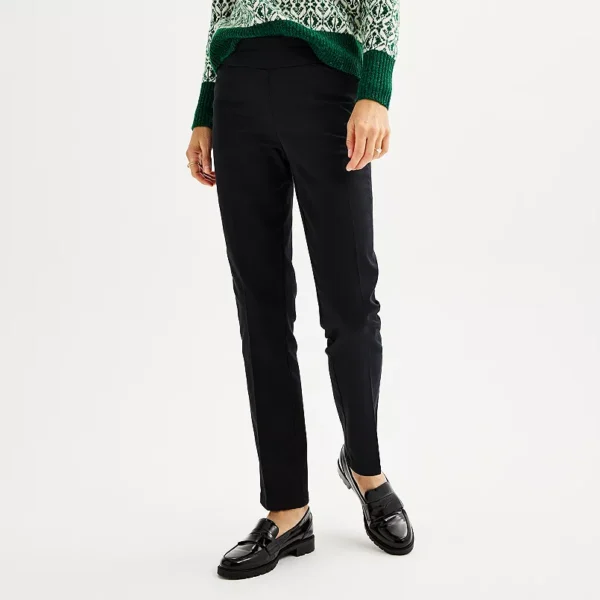 Women's Croft & Barrow® Effortless Stretch Pull-On Straight-Leg Pants