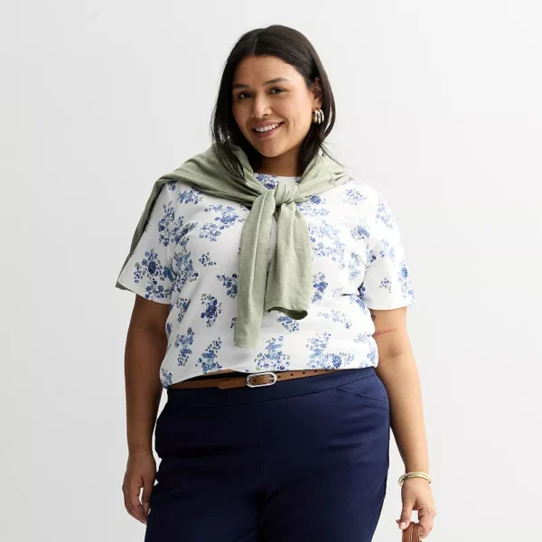 Plus Size Croft & Barrow® Essential Crewneck Top