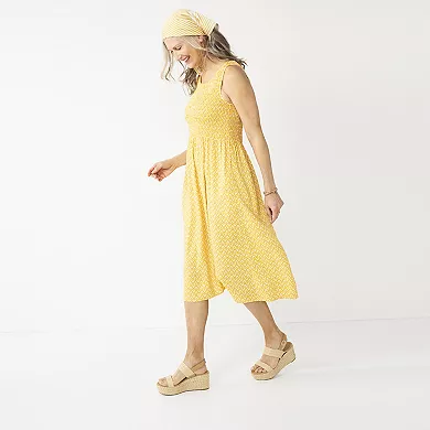 Women's Croft & Barrow® Smocked Midi Dress