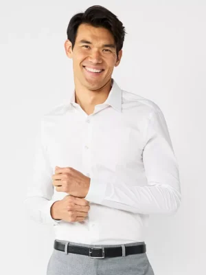 Men's Apt. 9® Premier Flex Solid Slim-Fit Dress Shirt