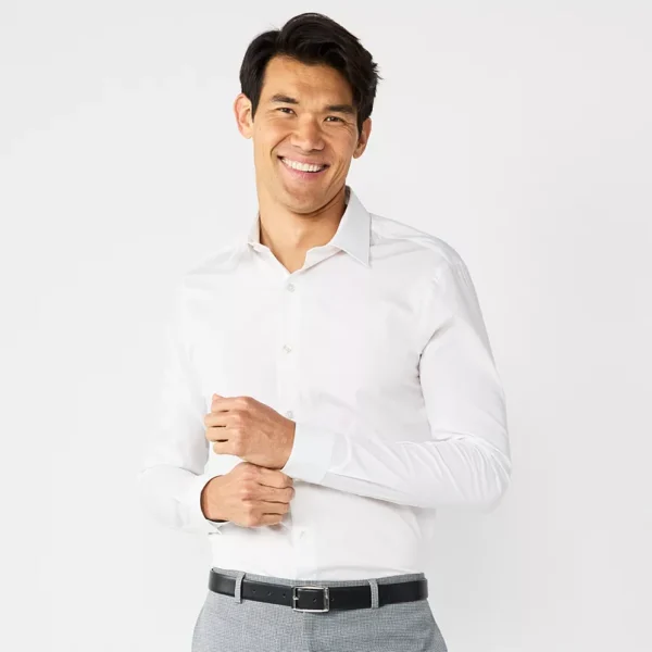 Men's Apt. 9® Premier Flex Solid Slim-Fit Dress Shirt