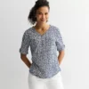 Women's Croft & Barrow® Elbow Sleeve Utility Henley Top