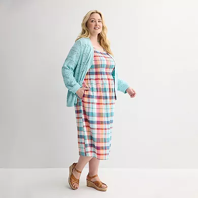 Plus Size Croft & Barrow® Smocked Midi Dress