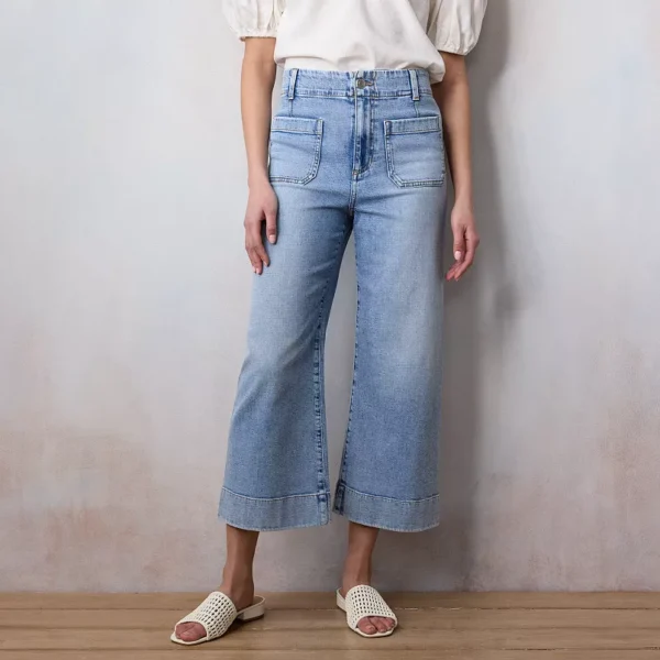 Women's LC Lauren Conrad Super High-Rise Wildflower Wide Leg Cropped Pants