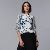 Women's Simply Vera Vera Wang Mixed Media Twist Sleeve Top