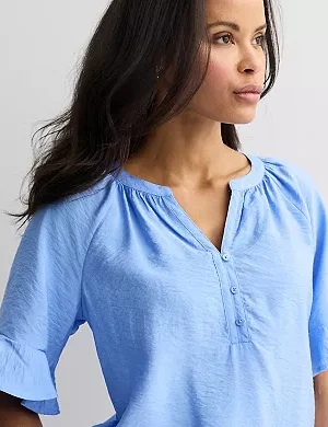 Women's Croft & Barrow® Short-Sleeve Notchneck Blouse
