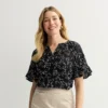 Women's Croft & Barrow® Short-Sleeve Notchneck Blouse