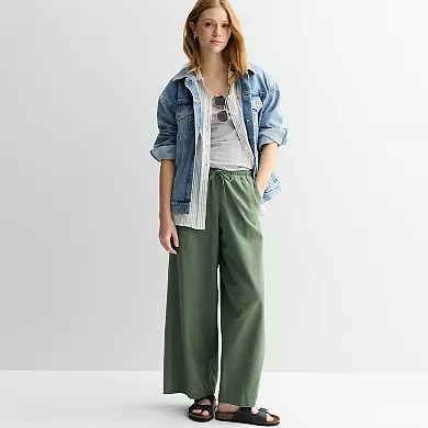 Women's Sonoma Goods For Life® Mid Rise Linen Pants