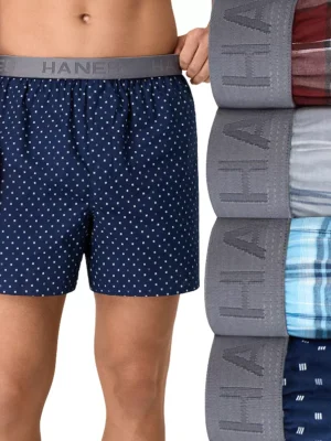 Men's Hanes® Ultimate 4-Pack Cotton Woven Boxer Underwear